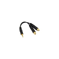 StarTech.com StarTech.com 6 in. 3.5mm Audio Splitter Cable - Stereo Splitter Cable - Gold Terminals - 3.5mm Male to 2x 3.5mm Female -...