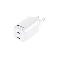 Sandberg Sandberg AC Charger Dual USB-C PD65W EU, inomhus, AC, 20 V,...
