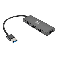 Eaton Corporation Eaton Tripp Lite series 4-Port Portable Slim USB 3.0 Superspeed Hub w/ Built In Cable - hubb - 4 portar