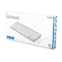 Deltaco DELTACO TB-126-C - tangentbord - för iOS/MacOS - 60% - QWERTY - Nordisk - vit, silver Inmatningsenhet