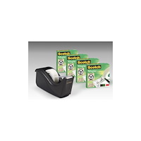 3M Scotch C60 + Scotch Magic 810 - dispenser med kontorstejp (4 rullar) - 19 mm x 33 m - svart dispenser