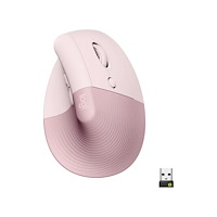 Logitech Logitech Lift Vertical Ergonomic Mouse - vertikal mus - Bluetooth, 2.4 GHz - rosa