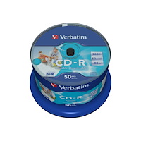 VERBATIM Verbatim CD-R AZO Wide Inkjet Printable no ID 700 MB 50 pc(s...