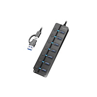 LogiLink LogiLink USB 3.0 Hub, 7-port, w/ switch for each port, black