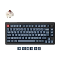 Keychron Keychron V1 Max - tangentbord - QMK, anpassad mekanisk, ISO-layout samling - 75% compact - med vred - QWERTY - Nordisk -...