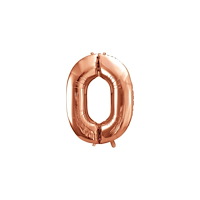 Party Deco Party Deco Folieballong nummer "0", 86 cm, roséguld universa...