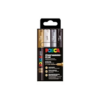 POSCA POSCA PC-1M 4-pack set (svart,vitt,guld,silver) (ersätter EA...