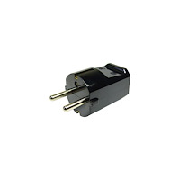 Solar Plus Schuko stickpropp rund med jordningsstift 16A 250V plast sva...