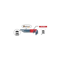 WARECO Bondhus set med insexnycklar hex typ L 1,5–10 mm med kula, 9...