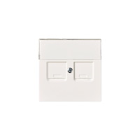 ABB ABB Impressivo täckram 2xRJ45, vit högblank (RAL9016) med 2...
