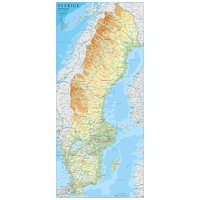 Kartförlaget Sverige väggkarta Kartförlaget i papptub : 46 x 100cm