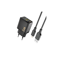 Dudao Dudao A23LEU adapter 12W 1xUSB-A (1m USB-A till Lightning-ka...