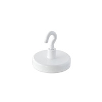 ECLIPSE Eclipse pottemagnet Ø32 mm med krok vit neodym, dragkraft 35...