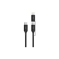 SINOX Sinox PRO 2-i-1-kabel med USB-C och Lightning. 1,5 m. Flätad...