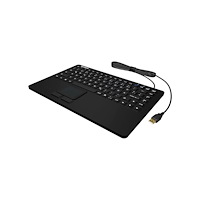 Keysonic KeySonic KSK-5230IN - tangentbord - silicone coated - med pekplatta - QWERTY - amerikansk - svart Inmatningsenhet