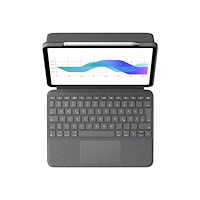 Logitech Logitech Folio Touch - tangentbord och foliefodral - med pekdyna - QWERTZ - tysk - oxford-grå Inmatningsenhet
