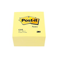 3M Post-it® Notes kubusblok Canary Yellow, gul, 76 mm x 76 mm,...