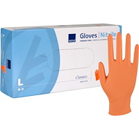 Abena Undersökningshandske, ABENA Classic Sensitive, L, orange, ni...