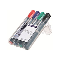 STAEDTLER STAEDTLER Lumocolor 352 - markering - svart, röd, blå, grön (paket om 4)