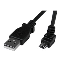 StarTech.com StarTech.com Down Angle Mini USB Cable - 2m - Black - USB A to Mini USB B - USB to Mini USB Cable - Mini USB Charger - U...