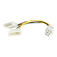 StarTech.com StarTech.com 6in LP4 to 6 Pin PCI Express Video Card Power Cable Adapter - Power adapter - 4 pin internal power (M) to 6...