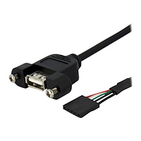 StarTech.com StarTech.com 3 ft Panel Mount USB A to Motherboard Header Cable F/F - USB-intern till extern kabel - 5 stifts USB 2.0-ru...
