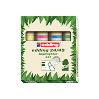 edding edding EcoLine 24 - överstrykningspenna - gul, orange, rosa, ljusgrön (paket om 4)