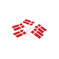 Creativ Tårtflaggor i papper/plast, 6,5 x 3 x 5 cm, vit/röd, 100-pac...