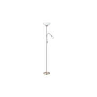 EGLO Eglo Up 2 - golvlampa - E14 / E27 - satinnickel, vit