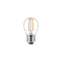 Philips Philips Ultra-Efficient - LED-glödlampa med filament - form: P45 - klar finish - E27 - 3.8 W - varmt vitt ljus - 2700 K
