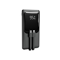 Gembird Gembird power bank - med integrerade kablar - Li-pol - USB-C, 2 x USB, 8-stiftskontakt - 20 watt