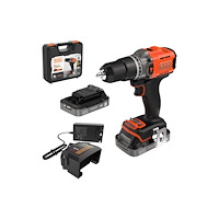 Black & Decker BLACK+DECKER slagborrmaskin/skruvdragare - sladdlös - 2 batterier, laddare medföljer