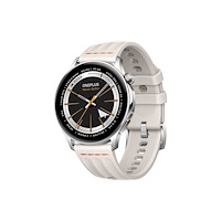 OnePlus OnePlus Watch Lite - polished stainless steel/plastic/glass - smart klocka med rem - vit - 4 GB - silver steel