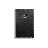Burde Kalender Leader 2027 konstläder svart