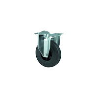 Tente Fast hjul svart massiv gummi Ø80 mm 70 kg kullager med platt...