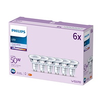 Philips Philips LED Classic - LED-spotlight - klar finish - GU10 - 4.6 W - kallt vitt ljus - 4000 K (paket om 6)