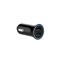 TECHAMMO Techammo 12 V biladdare med dubbla USB-A-uttag. 2,4 A. Svart