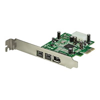 StarTech.com StarTech.com 2b 1a 1394 PCI Express FireWire-kortadapter med 3 portar - FireWire-adapter - PCI Express x1 - 2 portar