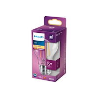 Philips Philips - LED-glödlampa med filament - form: A60 - klar finish - E27 - 1.5 W - varmt vitt ljus - 2700 K
