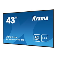 Iiyama iiyama ProLite LH4341UHS-B2 43" Klass (42.5" visbar) LED-bakgrundsbelyst LCD-skärm - 4K - för digital skyltning