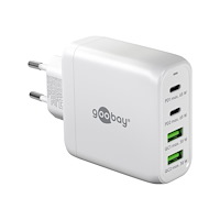 Goobay goobay strömadapter - GaN, flerport - 2 x 9-stifts USB typ A, 2 x USB-C - 68 watt