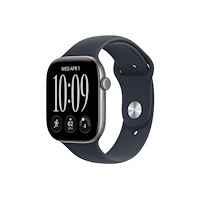 Apple Apple Watch Series 12 (GPS) - rymdgrå aluminium - smart klocka med sportband - marinblå - 64 GB