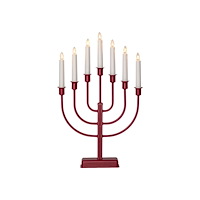 STAR TRADING Elljusstake 7 ljus 31x47cm metall röd