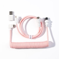 Keychron Keychron Coiled Aviator Cable 8K, Ljusrosa, 176 m, 1 styck,...