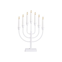 STAR TRADING Elljusstake 7 ljus 31x47cm metall vit