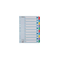 ESSELTE Kartongregister m. plastfl. A4 1-10 färg