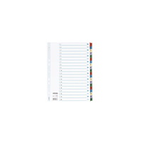 ESSELTE Kartongregister m. plastfl. A4 1-20 färg