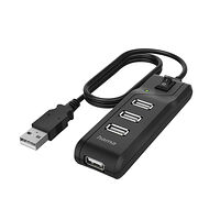Hama Hub USB-A 2.0 Switch 4x Ports 480 Mbit/s Black