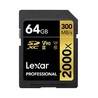 LEXAR Lexar SDXC Pro 2000X UHS-II U3 R300/W260 (V90) 64GB